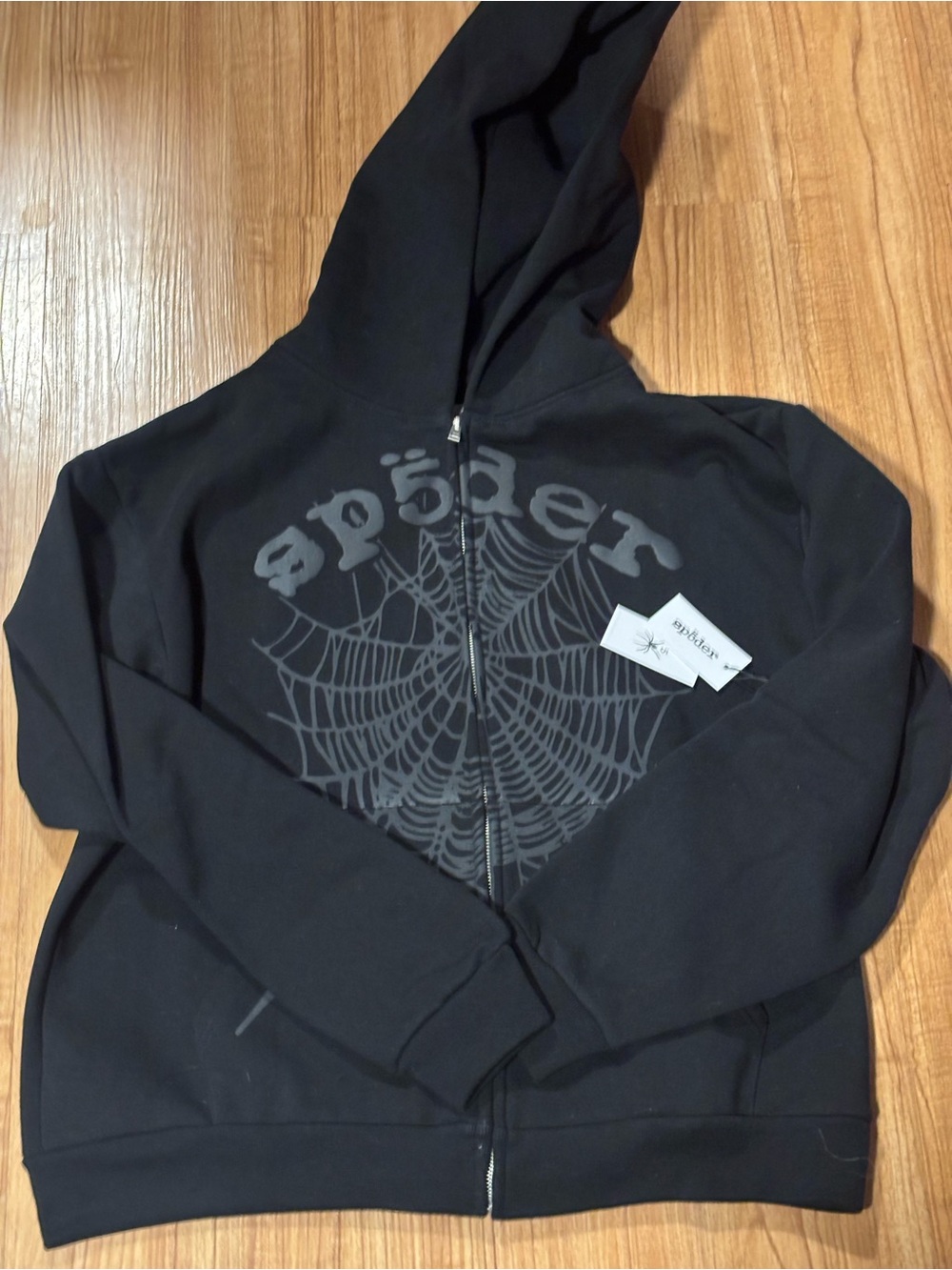 Spider Graphic Black Zip-Up Hoodie